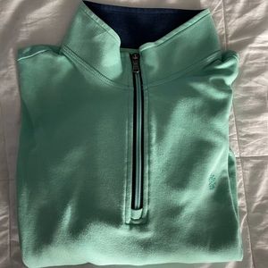 IZOD Saltwater Quater Zip Sweater Green Size M